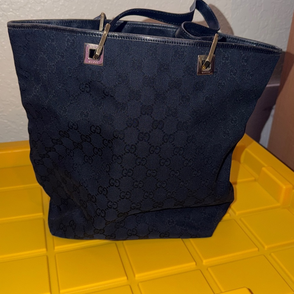 Gucci Black Tote with Gold Accents